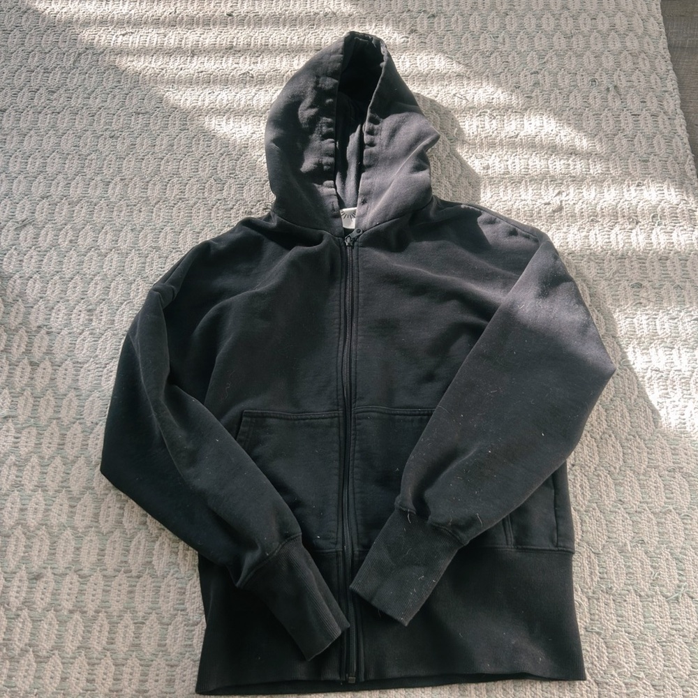Aerie Black Zip-Up Hoodie